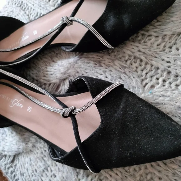 Embellished Faux Suede Pumps - Picture 7 of 16